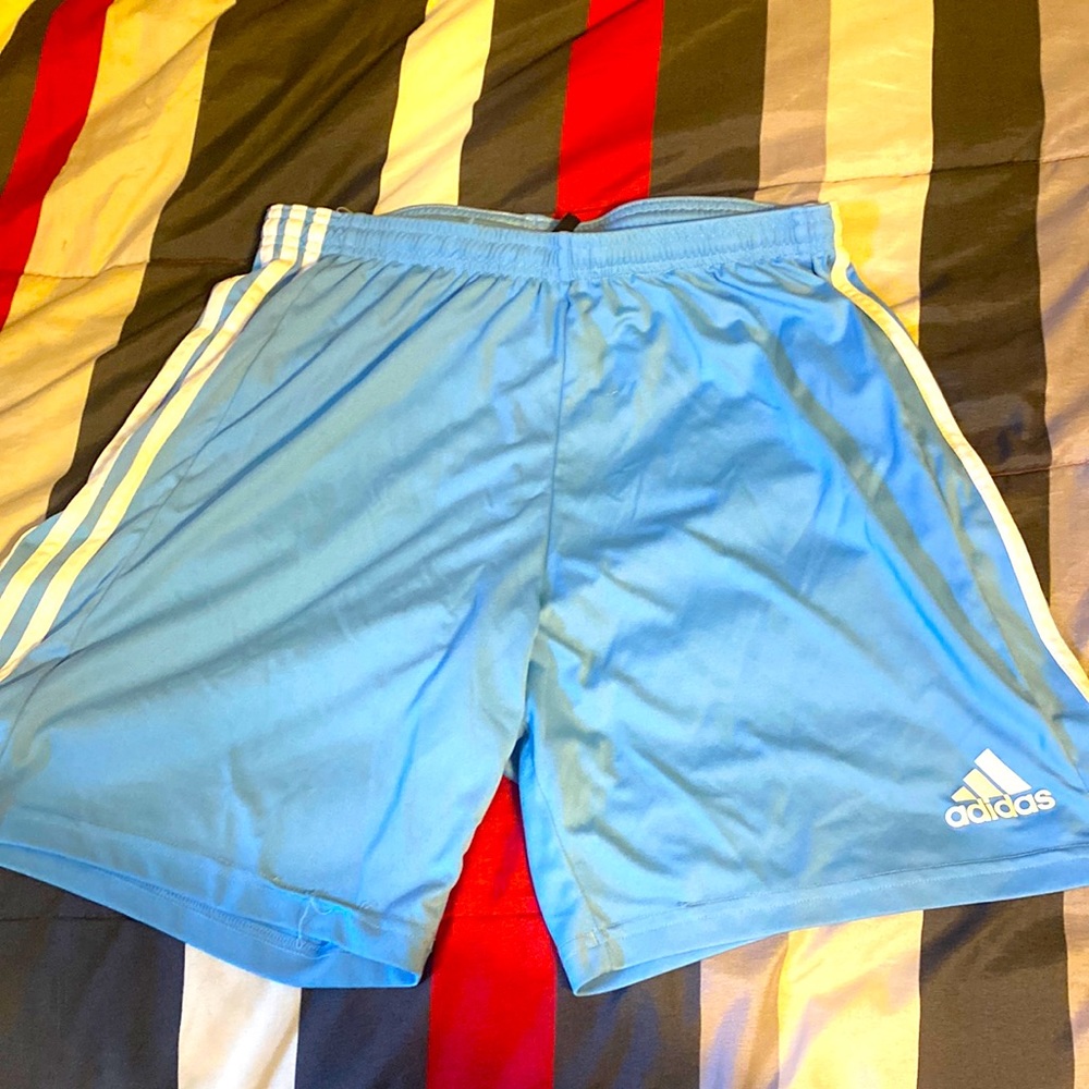 BABY BLUE ADIDAS SHORTS